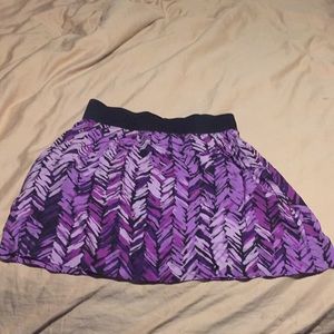 Purple print skirt with stretch waist